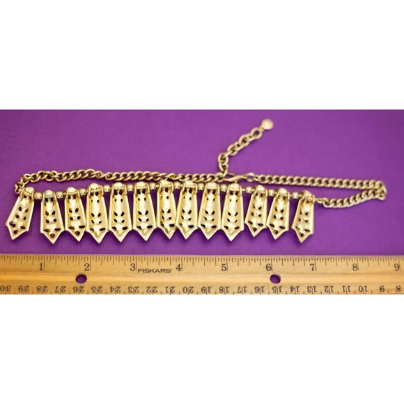 18 inch, Vintage Avant Garde Pointed Charms Elegant Bib Necklace by J Crew - Q33 - Picture 3 of 3